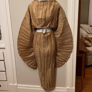 Cult Gaia Akilah Dress - Puff Sleeve cutout midi